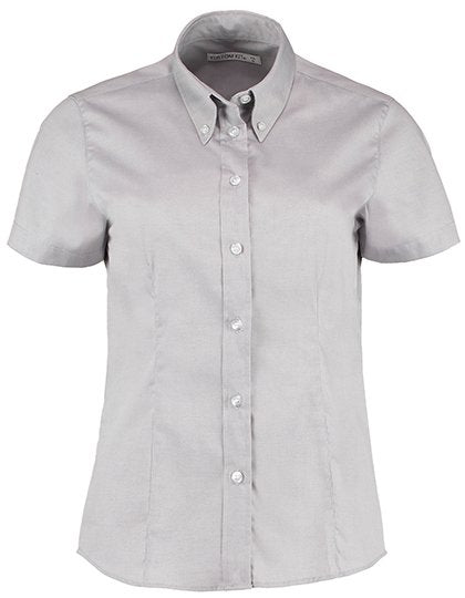 Kustom Kit Women's Tailored Fit Corporate Oxford Shirt Short Sleeve – Silver Grey (Solid)