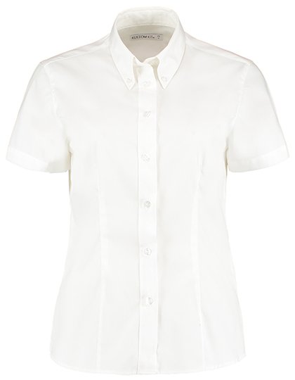 Kustom Kit Women's Tailored Fit Corporate Oxford Shirt Short Sleeve – White