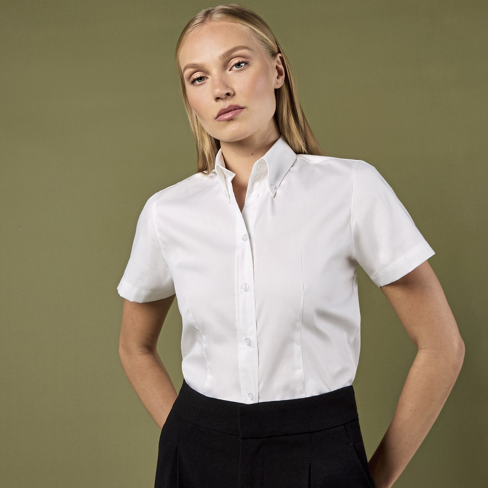 Kustom Kit Women's Tailored Fit Corporate Oxford Shirt Short Sleeve