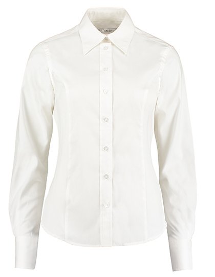 Kustom Kit Women's Tailored Fit Corporate Oxford Shirt Long Sleeve – White