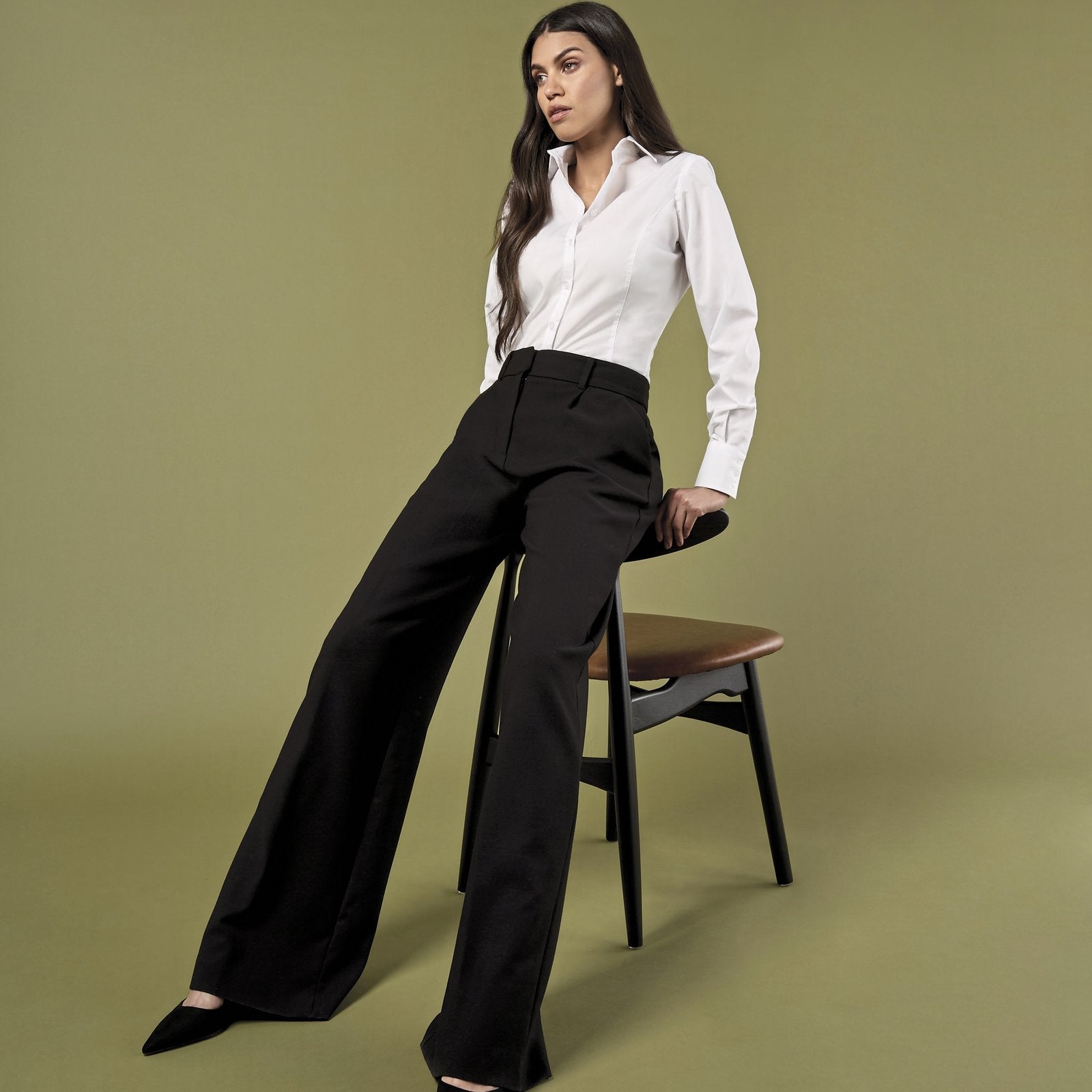 Kustom Kit Women's Tailored Fit Business Shirt Long Sleeve