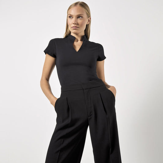 Kustom Kit Women`s Regular Fit Mandarin Collar Top