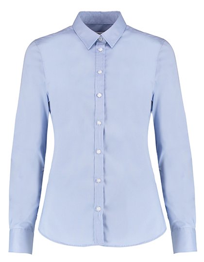 Kustom Kit Women's Tailored Fit Stretch Oxford Shirt Long Sleeve – Light Blue