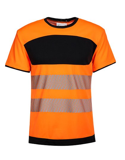 Korntex EOS Hi-Vis Workwear T-Shirt With Printing Area – Signal Orange / Black