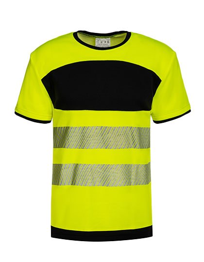 Korntex EOS Hi-Vis Workwear T-Shirt With Printing Area – Signal Yellow / Black