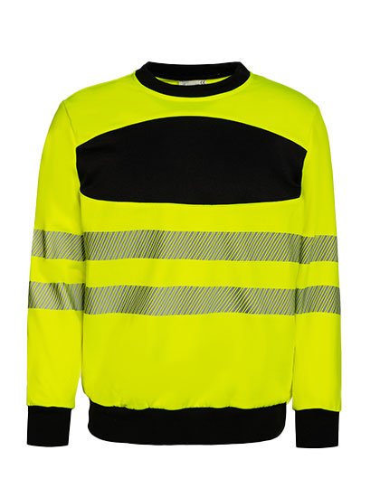 Korntex EOS Hi-Vis Workwear Sweatshirt With Printing Area – Signal Yellow / Black