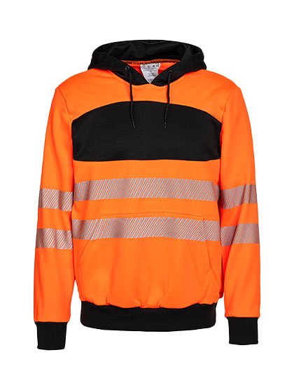Korntex EOS Hi-Vis Workwear Hoody With Printing Area – Signal Orange / Black