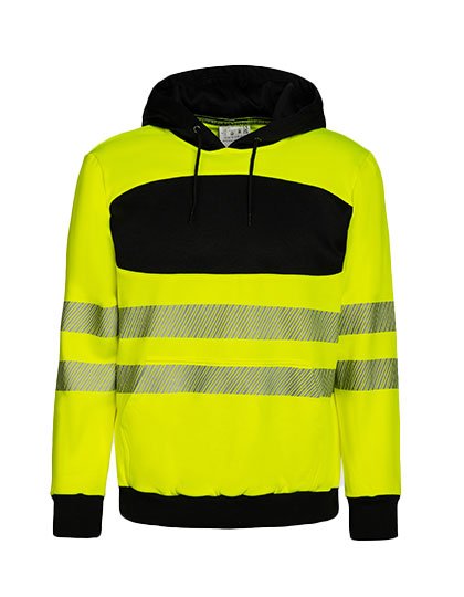 Korntex EOS Hi-Vis Workwear Hoody With Printing Area – Signal Yellow / Black