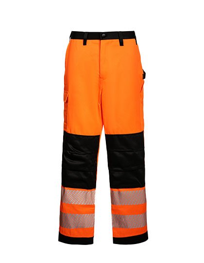 Korntex EOS Hi-Vis Workwear Trousers With Printing Areas – Signal Orange / Black