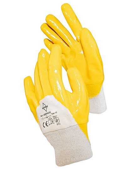 Korntex Nitrile Coated Cotton Gloves Istanbul – Yellow