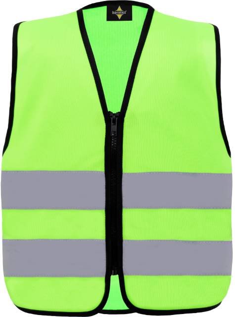 Korntex Kids' Hi-Vis Safety Vest With Front Zipper Aalborg – Neon Green