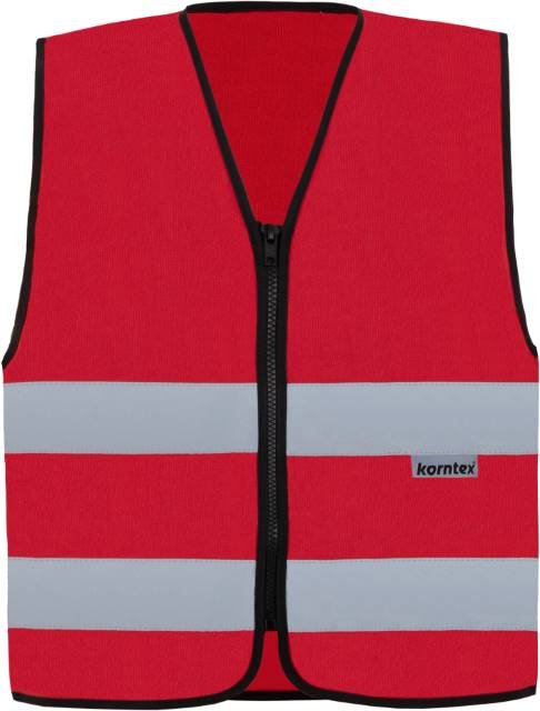 Korntex Hi-Vis Safety Vest Cologne With Front Zipper – Red