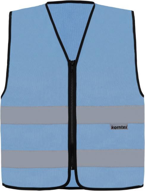 Korntex Hi-Vis Safety Vest Cologne With Front Zipper – Sky Blue