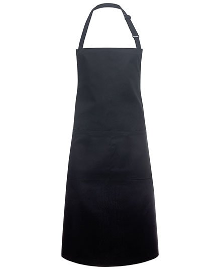 Karlowsky Latzschürze Basic mit Tasche und Schnalle – Black (ca. Pantone 419C)