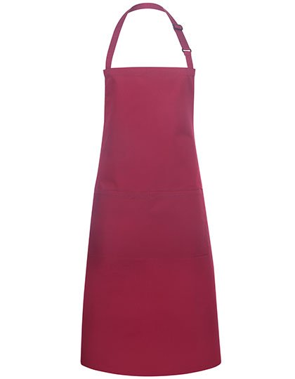 Karlowsky Latzschürze Basic mit Tasche und Schnalle – Bordeaux (ca. Pantone 209C)
