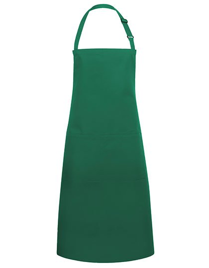 Karlowsky Latzschürze Basic mit Tasche und Schnalle – Forest Green (ca. Pantone 554C)