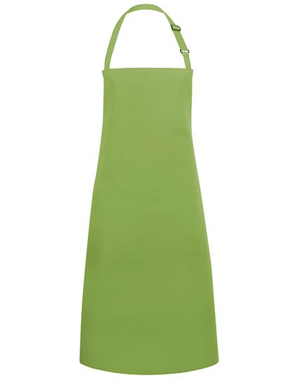 Karlowsky Latzschürze Basic mit Tasche und Schnalle – Lime (ca. Pantone 4212C)