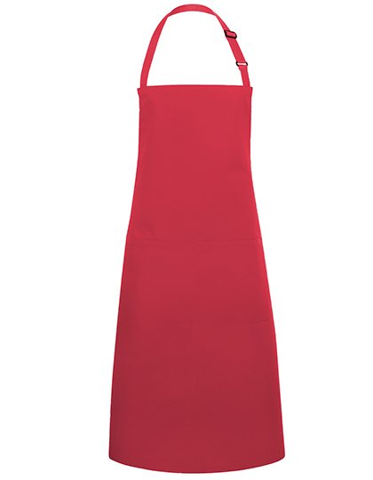 Karlowsky Latzschürze Basic mit Tasche und Schnalle – Raspberry (ca. Pantone 4059C)