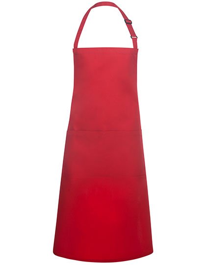 Karlowsky Latzschürze Basic mit Tasche und Schnalle – Red (ca. Pantone 186C)