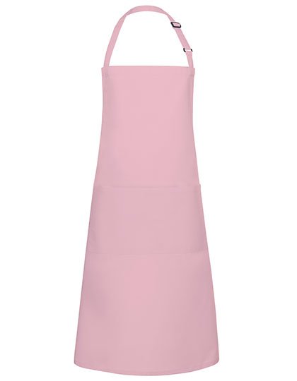 Karlowsky Latzschürze Basic mit Tasche und Schnalle – Rose (ca. Pantone 4065C)
