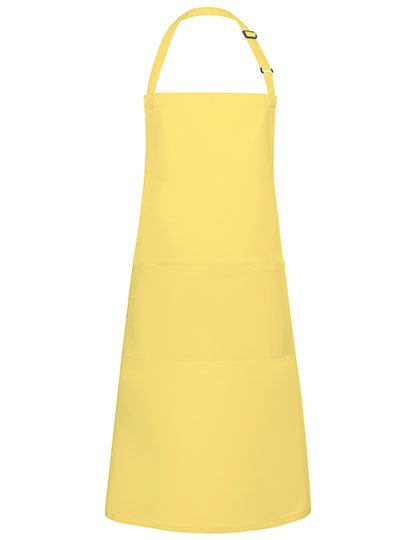 Karlowsky Latzschürze Basic mit Tasche und Schnalle – Sun Yellow (ca. Pantone 127C)
