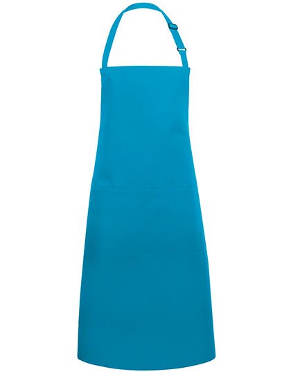 Karlowsky Latzschürze Basic mit Tasche und Schnalle – Turquoise (ca. Pantone 639C)