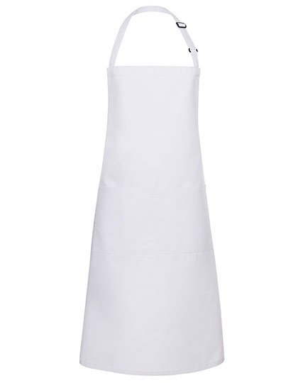 Karlowsky Latzschürze Basic mit Tasche und Schnalle – White
