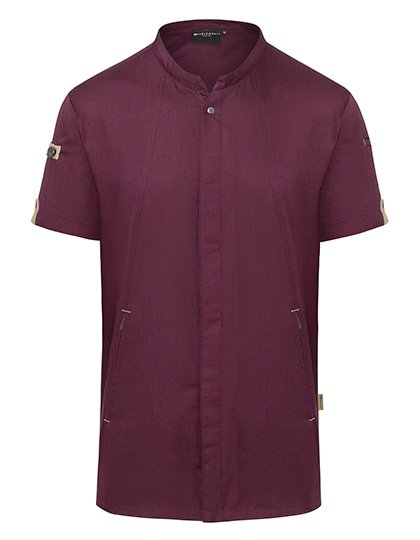 Karlowsky Kurzarm Kochjacke Green-Generation – Aubergine (ca. Pantone 5185C)