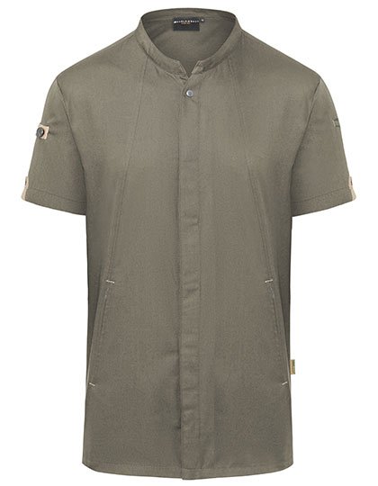 Karlowsky Kurzarm Kochjacke Green-Generation – Sage (ca. Pantone 416C)