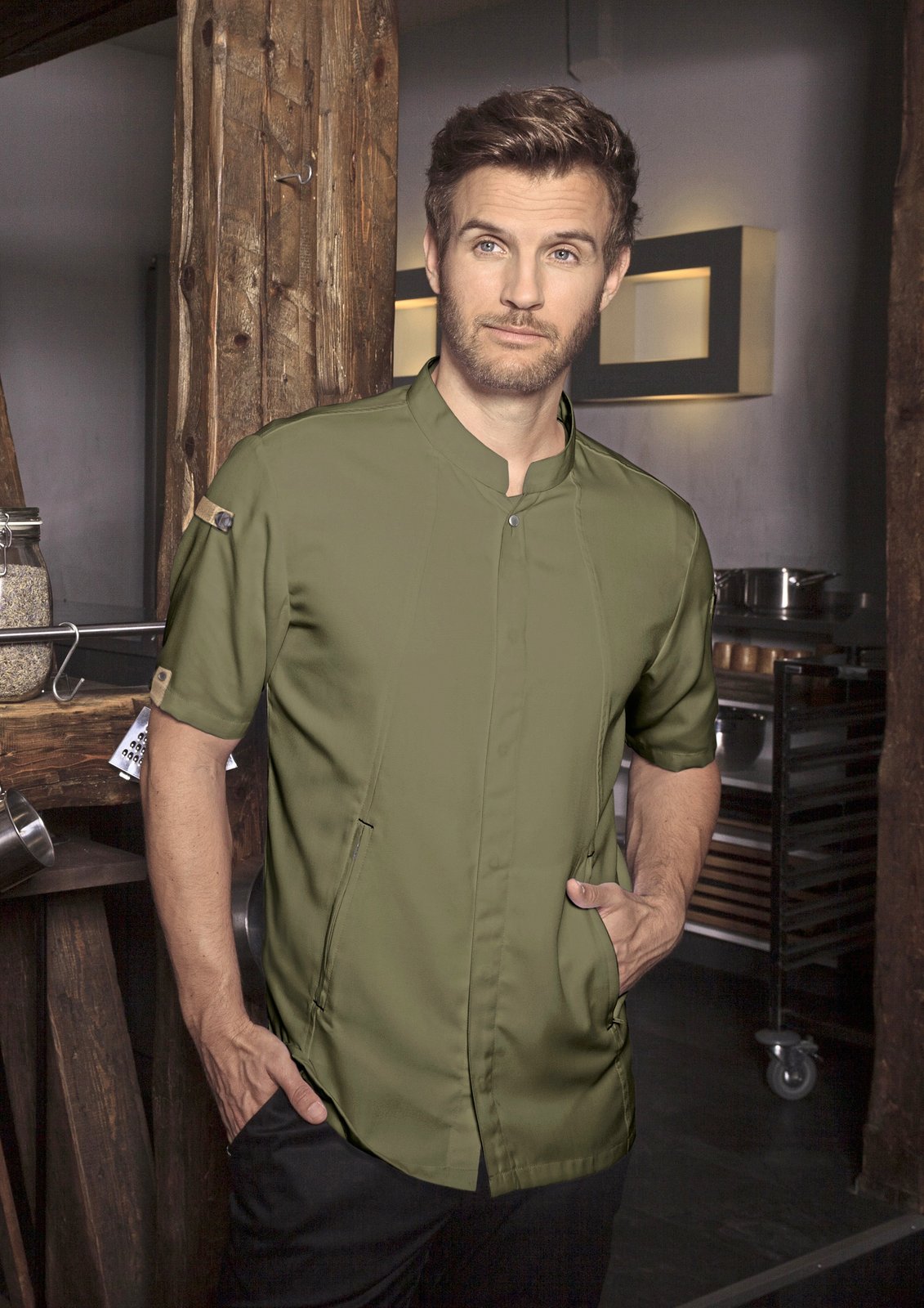 Karlowsky Kurzarm Kochjacke Green-Generation