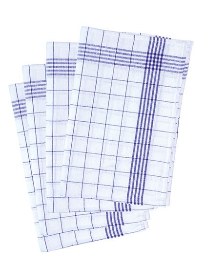 Karlowsky Geschirrtuch kariert (10-er Pack) – Blue (ca. Pantone 7686C) / White