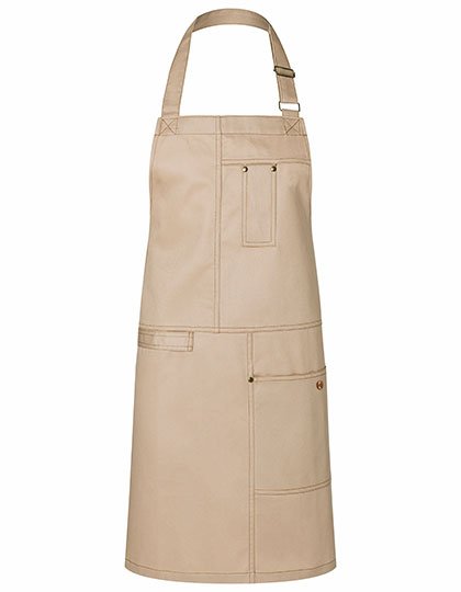 Karlowsky Latzschürze Urban Casual-Style – Beige (ca. Pantone 7529 C)