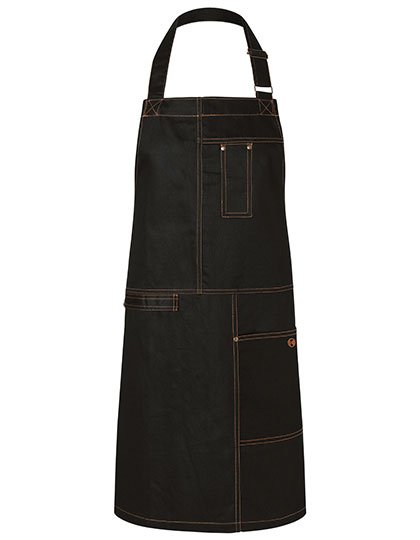 Karlowsky Latzschürze Urban Casual-Style – Black (ca. Pantone 419C)