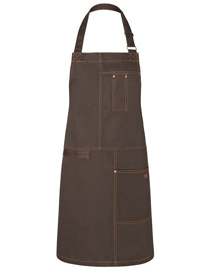 Karlowsky Latzschürze Urban Casual-Style – Chocolate (ca. Pantone 440 C)