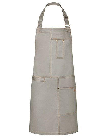 Karlowsky Latzschürze Urban Casual-Style – Stone Grey (ca. Pantone 2332 C)