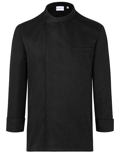 Karlowsky Langarm Überwurf-Kochhemd Basic – Black (ca. Pantone 419C)