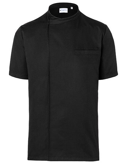 Karlowsky Kurzarm Überwurf-Kochhemd Basic – Black (ca. Pantone 419C)