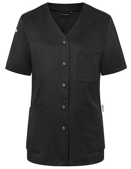 Karlowsky Kurzarm Damenkasack Essential – Black (ca. Pantone 419C)