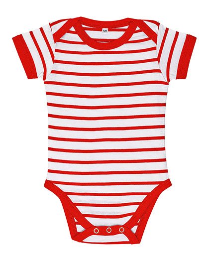 SOL´S Baby Striped Bodysuit Miles – White / Red