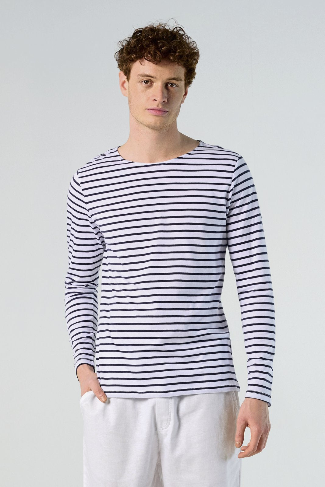 SOL´S Men's Long Sleeve Striped T-Shirt Marine