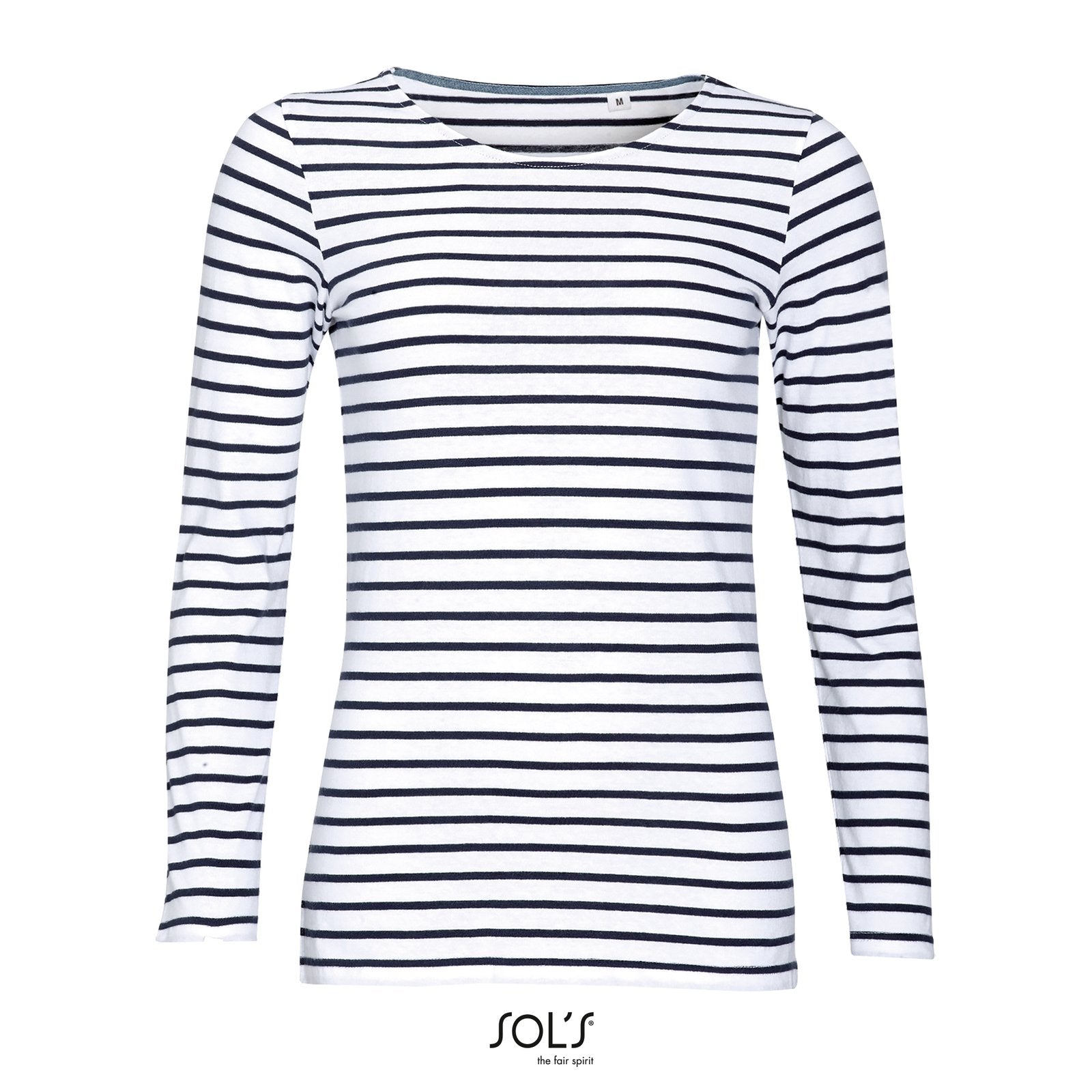 SOL´S Women's Long Sleeve Striped T-Shirt Marine