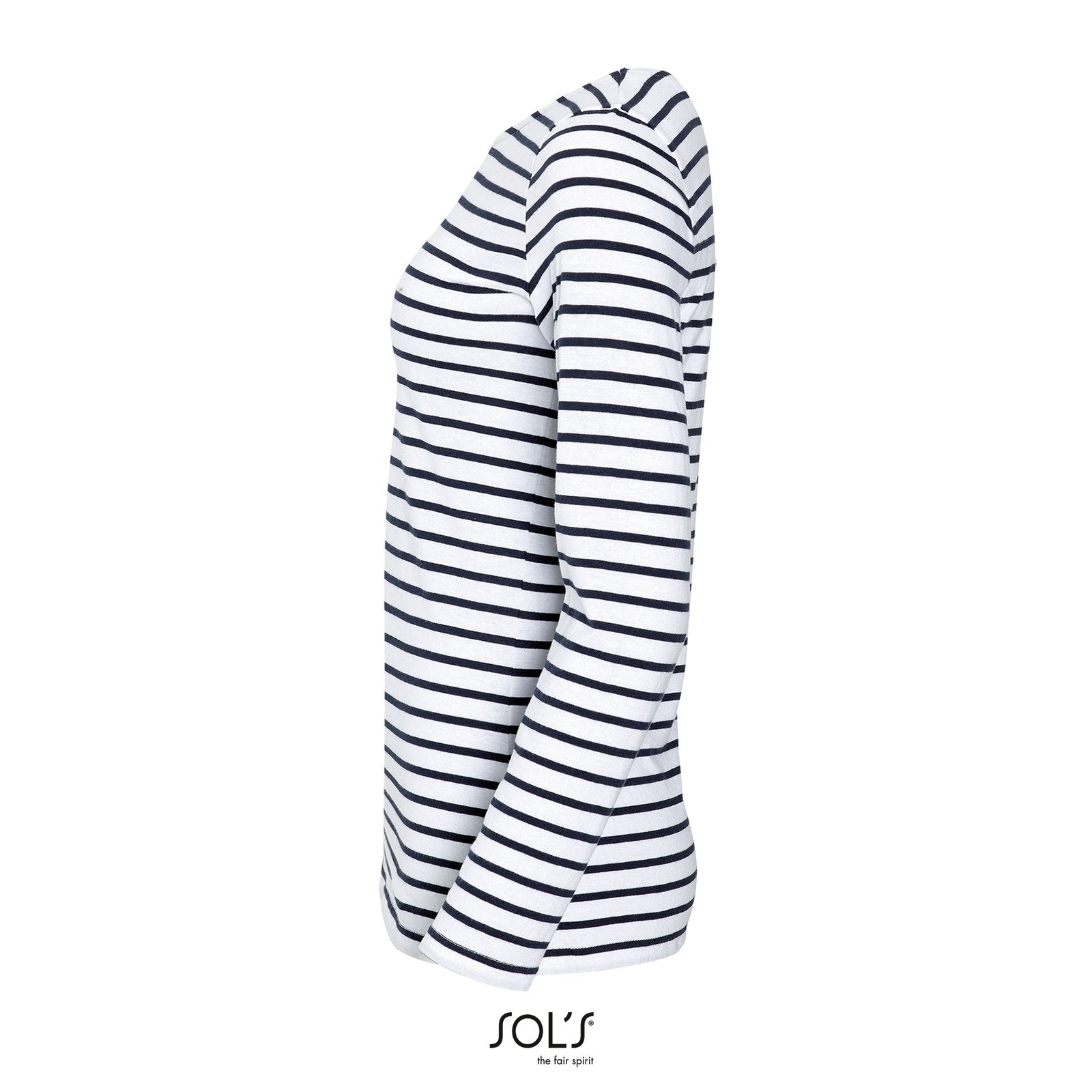 SOL´S Women's Long Sleeve Striped T-Shirt Marine