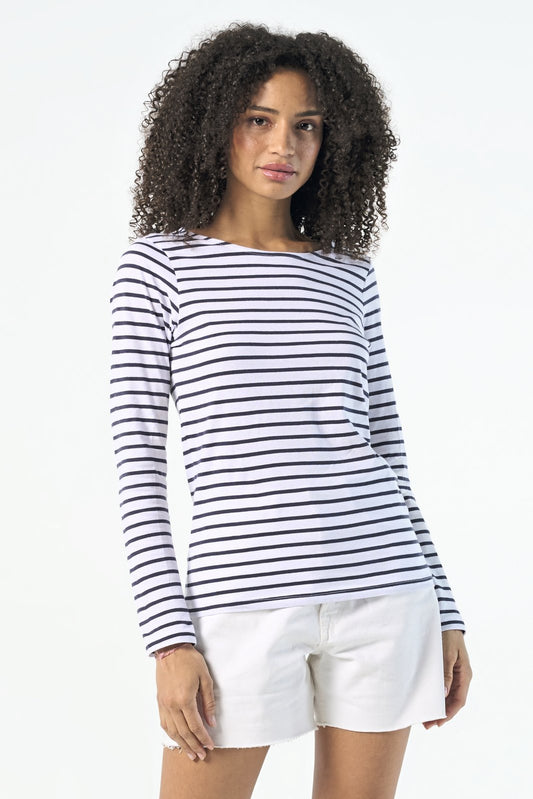 SOL´S Women's Long Sleeve Striped T-Shirt Marine