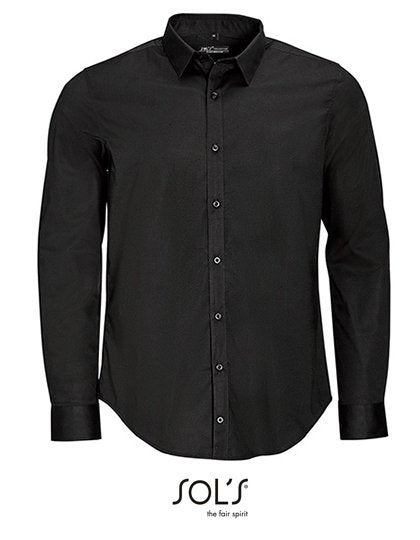 SOL´S Men's Long Sleeve Stretch Shirt Blake – Black