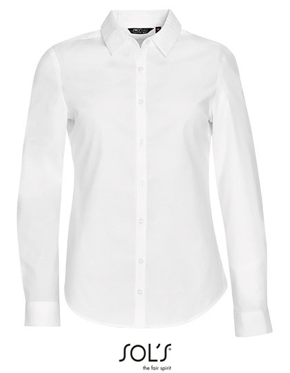 SOL´S Women's Long Sleeve Stretch Shirt Blake – White
