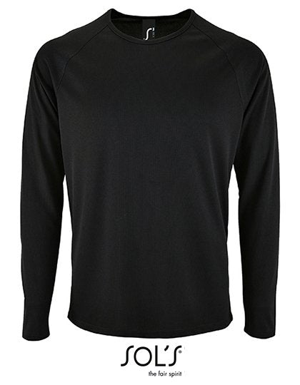 SOL´S Men's Long Sleeve Sports T-Shirt Sporty – Black