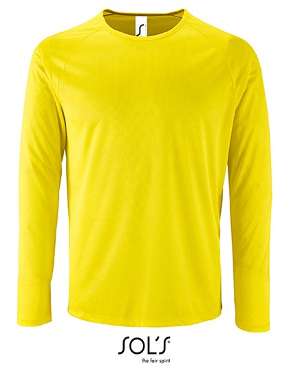 SOL´S Men's Long Sleeve Sports T-Shirt Sporty – Neon Yellow