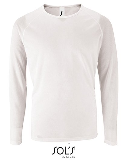 SOL´S Men's Long Sleeve Sports T-Shirt Sporty – White