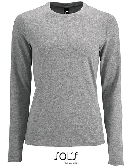 SOL´S Women's Long Sleeve T-Shirt Imperial – Grey Melange