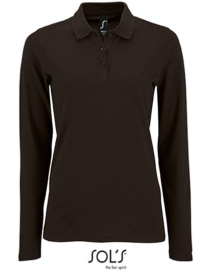 SOL´S Women's Long-Sleeve Piqué Polo Shirt Perfect – Black